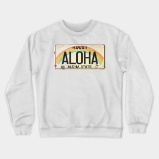 Aloha Vintage Hawaii License Plate Crewneck Sweatshirt